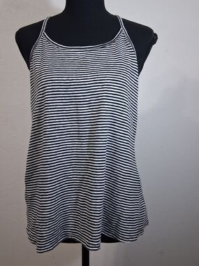 Eileen Fisher Black & White Striped Tank